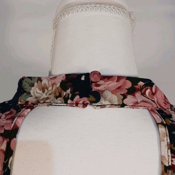 Altar'd State Blue Floral Halter Neck Lace Up Keyhole Fit & Flare Dress Large - Picture 4 of 8